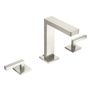 Duro Widespread Two-Handle Bathroom Faucet with Push Pop Drain Assembly in Satin Nickel (1.0 GPM)