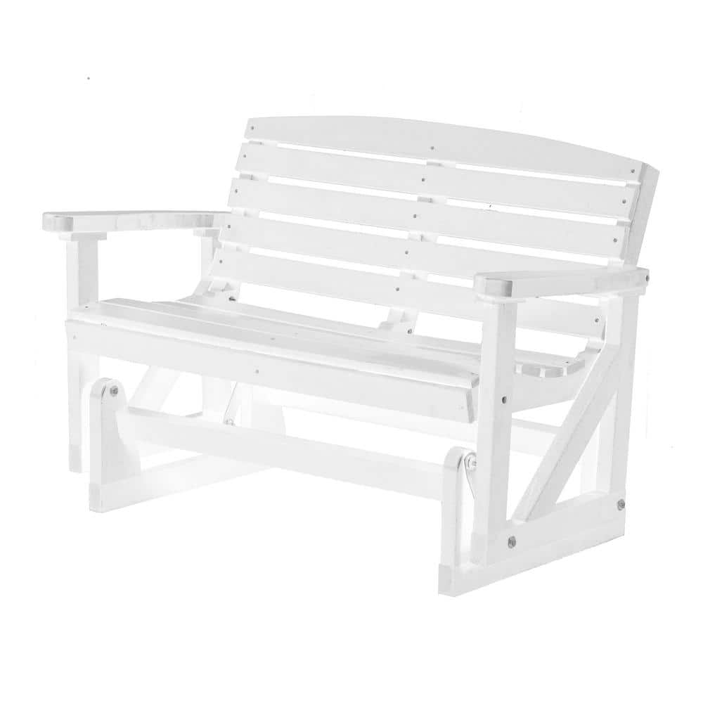 WILDRIDGE Classic 2Person White Plastic Outdoor Glider LCC209BW