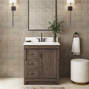 Naples 30 in. W x 21.63 in. D x 34 in. H Bath Vanity Cabinet without Top in Distressed Grey