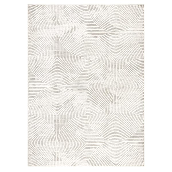 TOWN & COUNTRY LIVING Luxe Maya Soft Arches Ivory Greige 6 ft. x 9 ft. Area Rug