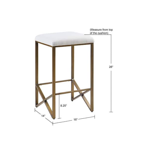 INK+IVY Marino 26 in. Ivory Wood Counter Stool with Backless