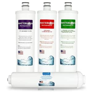 4-Stage Under Counter High Performance Water Filtration System- Replacement Filter Cartridge Set