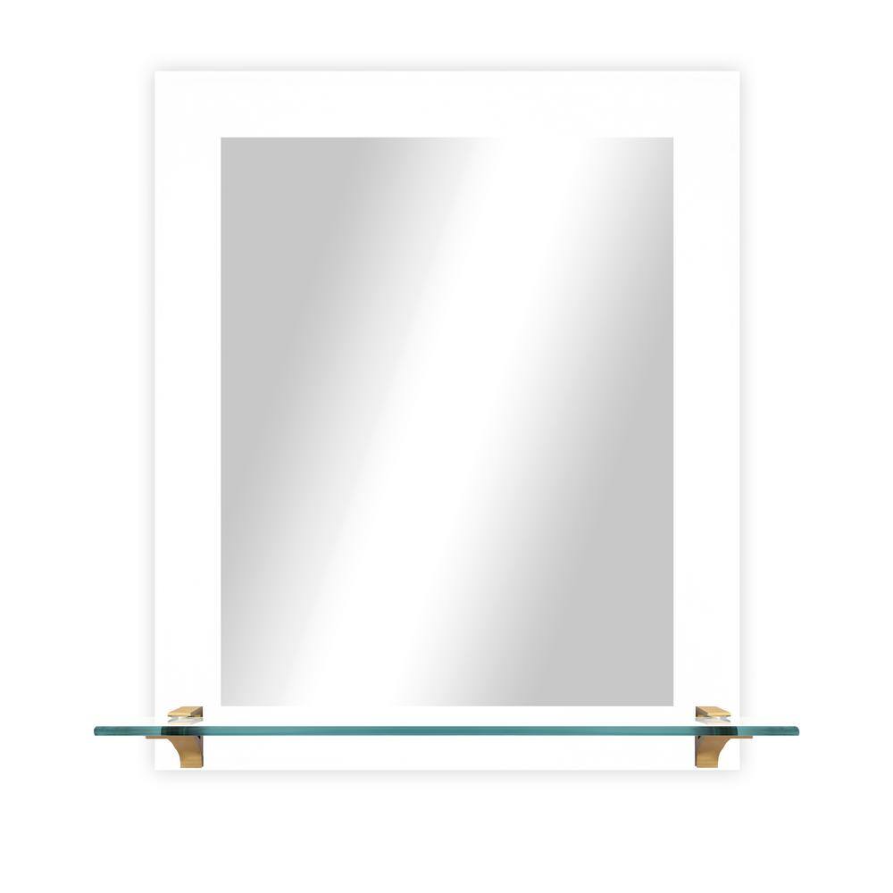 21.5 in. W x 25.5 in. H Rectangle White Vertical Mirror With Tempered Glass