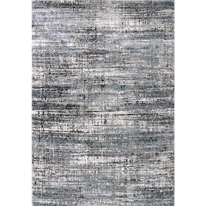 Riley 2 ft. 7 in. X 4 ft. Blue/Grey Abstract Indoor Area Rug