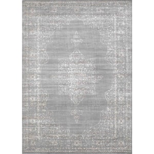 Colosseo Gray 5 ft. x 7 ft. Traditional Oriental Medallion Area Rug