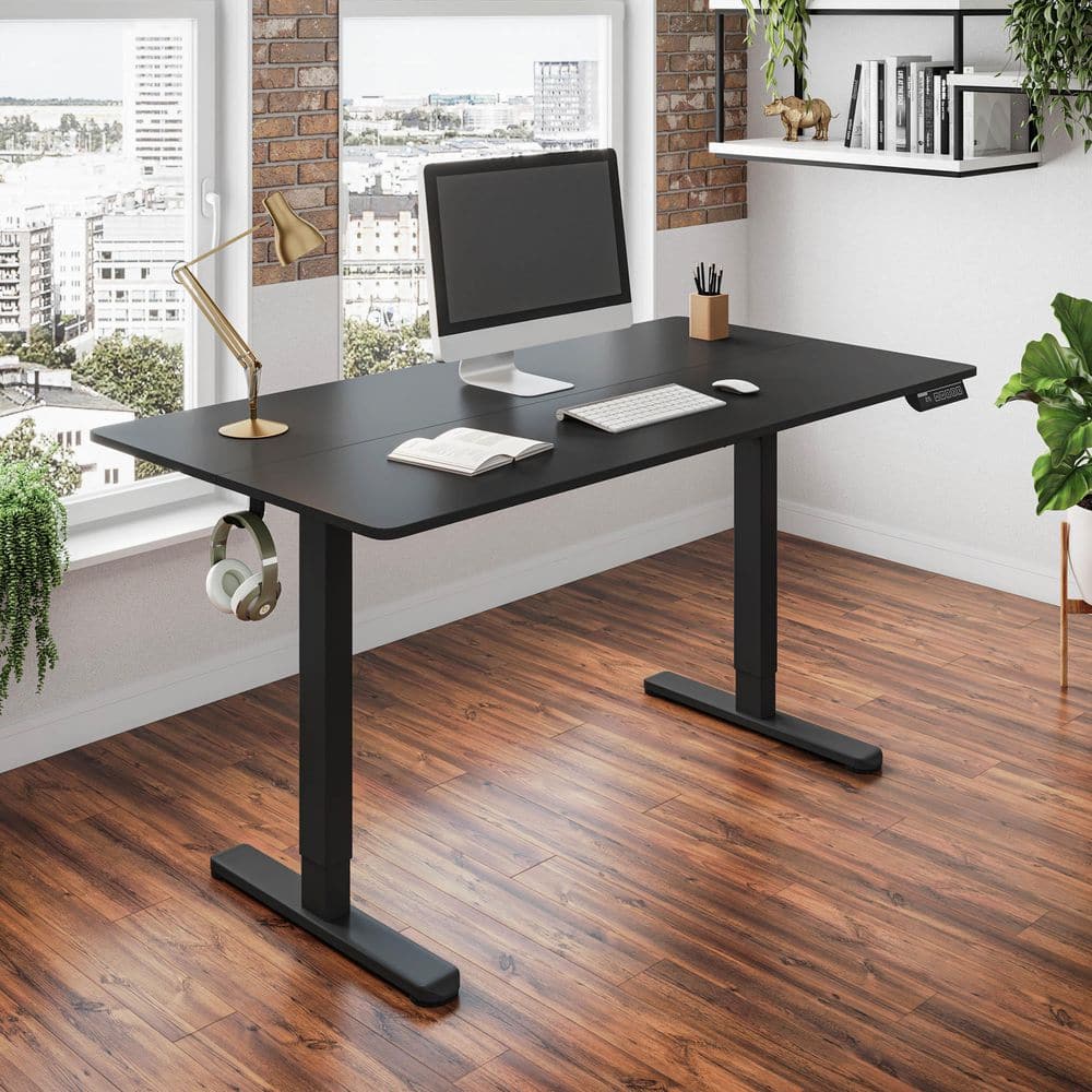 T*o様 DESK D BR-plus size3 TECHNI MOBILI 47.25 in. Black Electric Standing Desk with 3-Memory