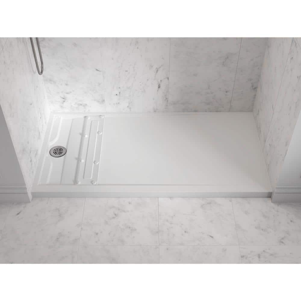 Townsend 60" x 32" Soft White Solid Surface Rectangular Shower Base