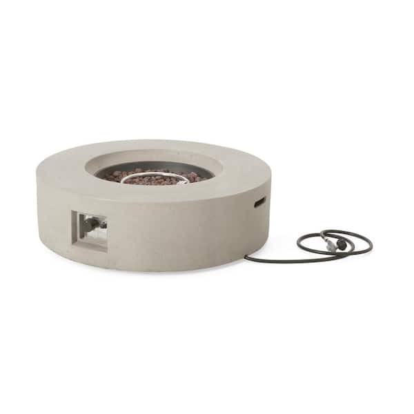Noble House Mayfair Light Gray Circular Stone Fire Pit (No Tank Holder)