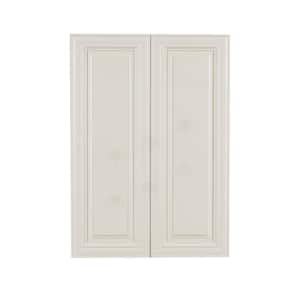 Princeton Assembled 24 in. x 42 in. x 12 in. 2-Door Wall Cabinet with 3-Shelves in Off-White