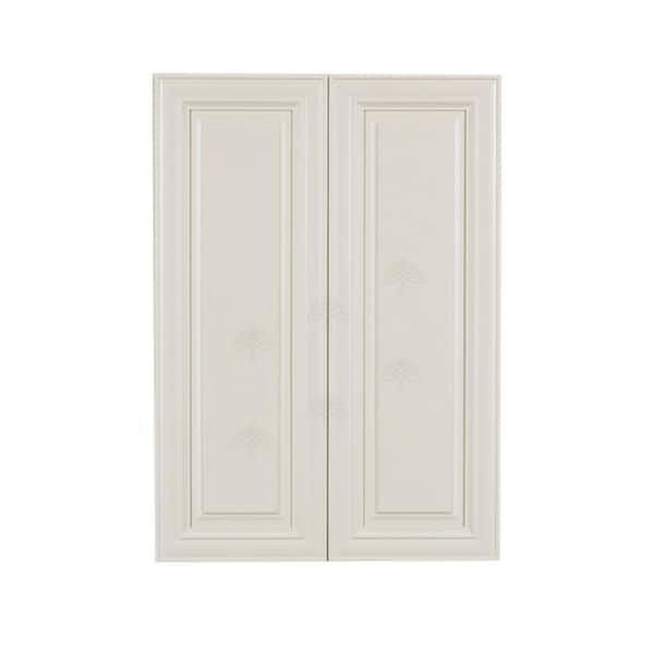 LIFEART CABINETRY Princeton Assembled 24 in. x 42 in. x 12 in. 2-Door Wall Cabinet with 3-Shelves in Off-White