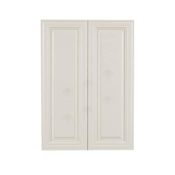 LIFEART CABINETRY Princeton Assembled 30 in. x 42 in. x 12 in. 2-Door Wall Cabinet with 3-Shelves in Off-White