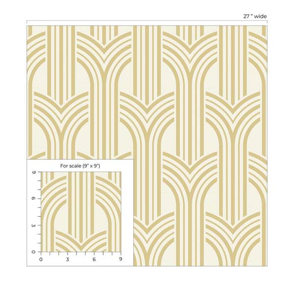 Lempicka Black Art Deco Motif Paper Non-Pasted Non-Woven Metallic Wallpaper