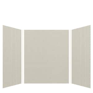 Expressions 60 in. x 60 in. x 72 in. 3-Piece Easy Up Adhesive Alcove Shower Wall Surround in Cameo