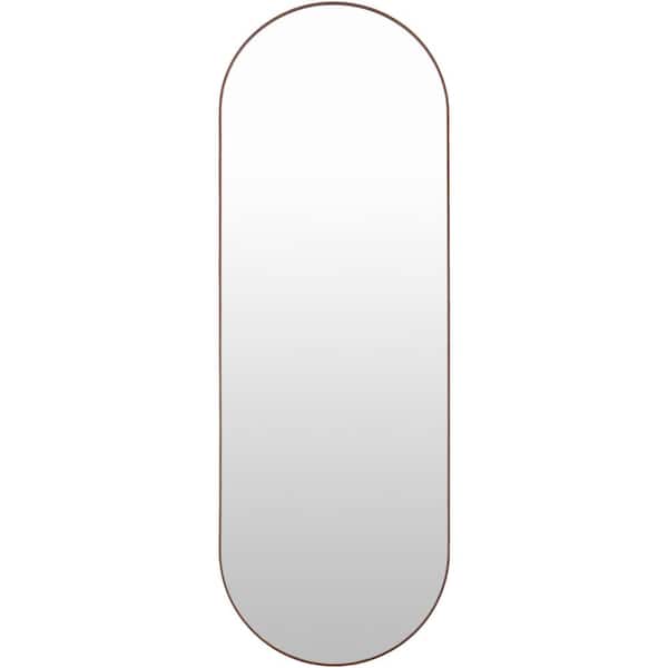 Aranya Modern Full Length Mirror, Dark Brown, 65 in. H x 22 in. W x 1 in. D