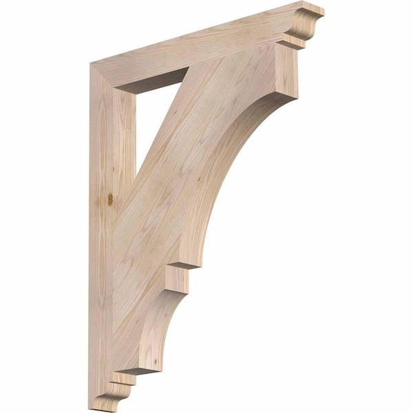 Ekena Millwork 3.5 in. x 38 in. x 30 in. Douglas Fir Balboa Traditional Smooth Bracket