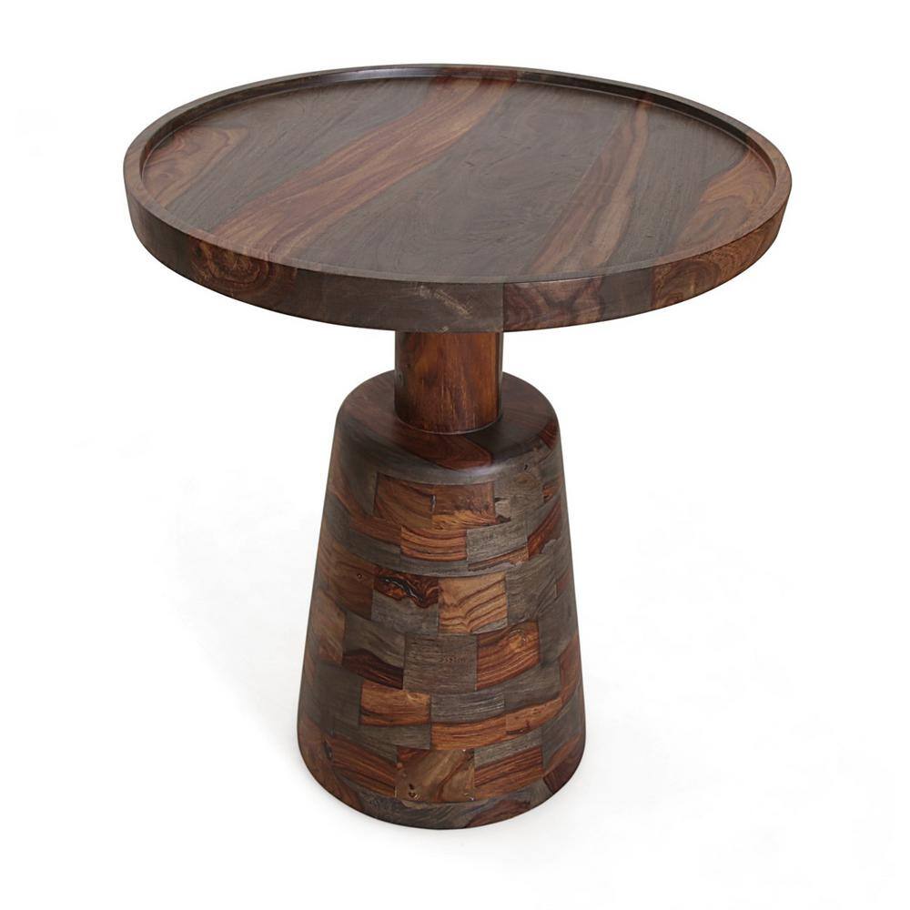 Coast To Coast Accents Tucson In Brown Round Wood Accent Table