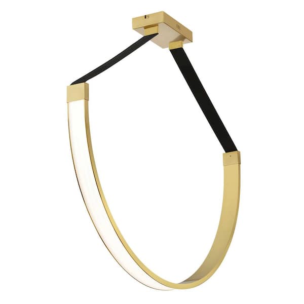 Dainolite Regan 1 Light Aged Brass Statement Integrated LED Pendant Light
