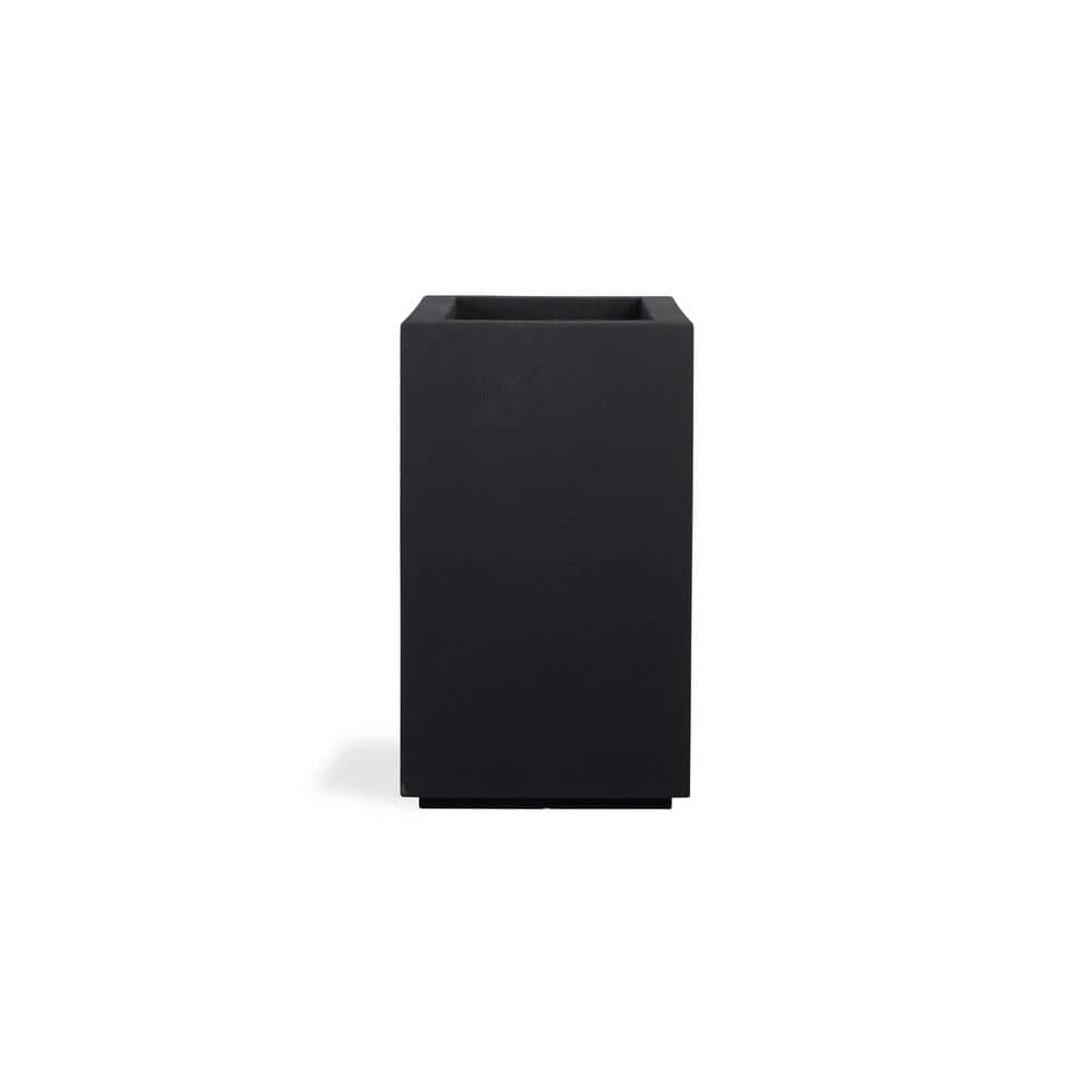Black Tall Modern Composite Outdoor Planter, 18" x 23" x 30"