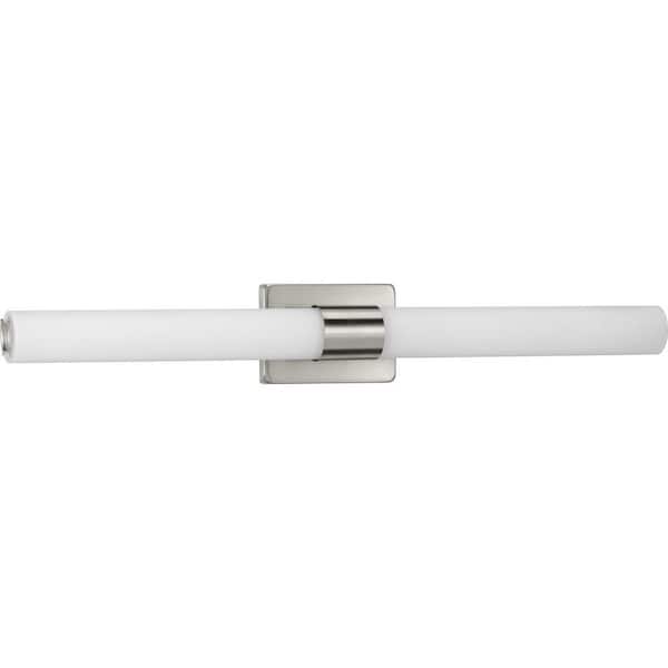 Blanco LED Collection 32" Brushed Nickel Etched White Glass Modern Bath Vanity Light