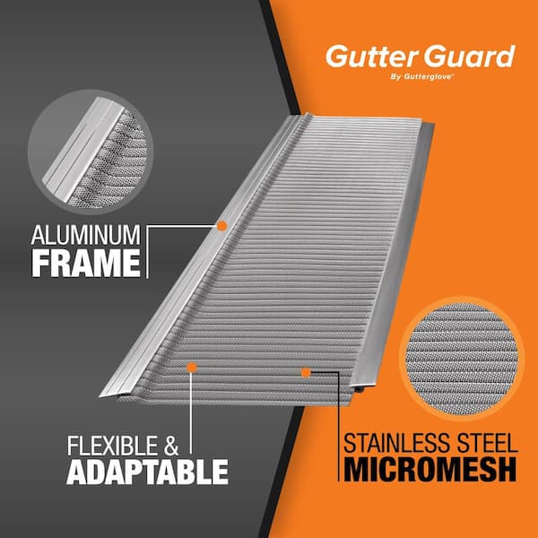 10Pack Stainless Steel 5 in MicroMesh Gutter Guard Gutter Guard by