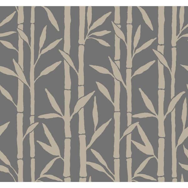 York Wallcoverings Charcoal Bamboo Grove Paper Unpasted Matte Wallpaper (27 in. x 27 ft.)