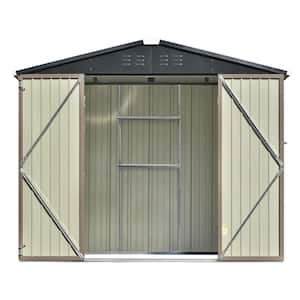94.1 in. W x 72.2 in. D x 76.8 in. H Steel Outdoor Storage Cabinet Shed with Adjustable Shelf and Lockable Doors