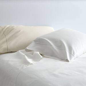 Organic Solid 300-Thread Count Cotton Sateen Pillowcase (Set of 2)