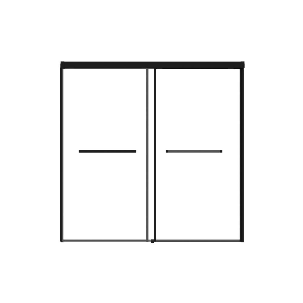 60 in. W x 60 in. H Double Sliding Semi-Frameless Tub Door in Matte Black with Clear Glass price history on PriceWatchPro