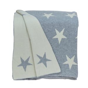 Transitional Gray 52 in. X 70 in. KNITTED Throw Blanket