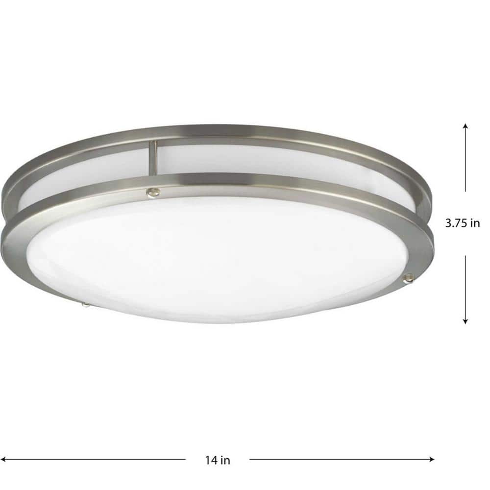 Brushed Nickel Modern LED Flush Mount with Acrylic Shade