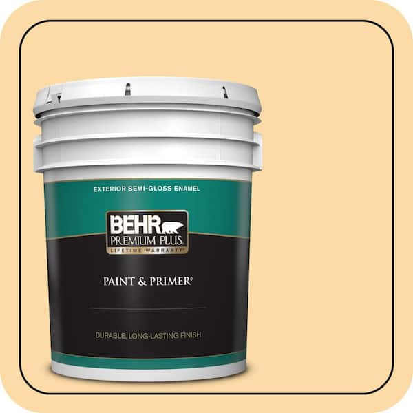 BEHR PREMIUM PLUS 5 gal. #M290-3 Corn Stalk Semi-Gloss Enamel Exterior Paint & Primer