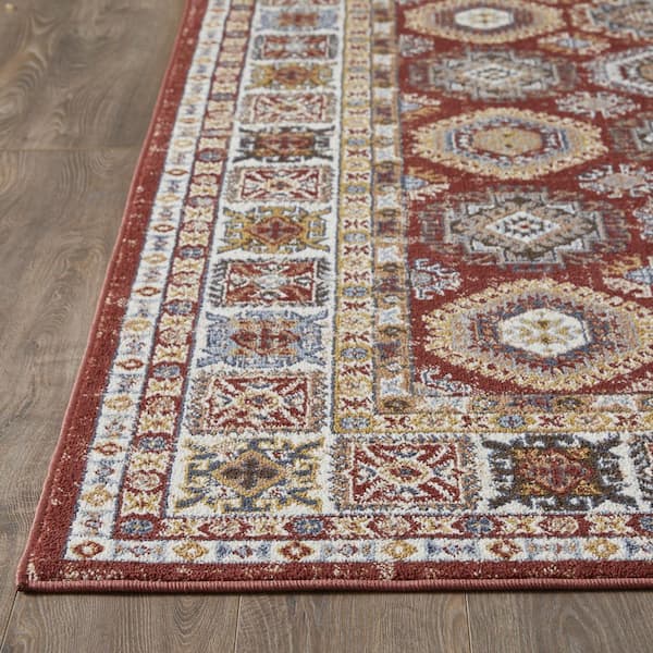 Alsbrooke Delary Orange 9 ft. 10 in. x 12 ft. 10 in. Oriental Polypropylene Area Rug