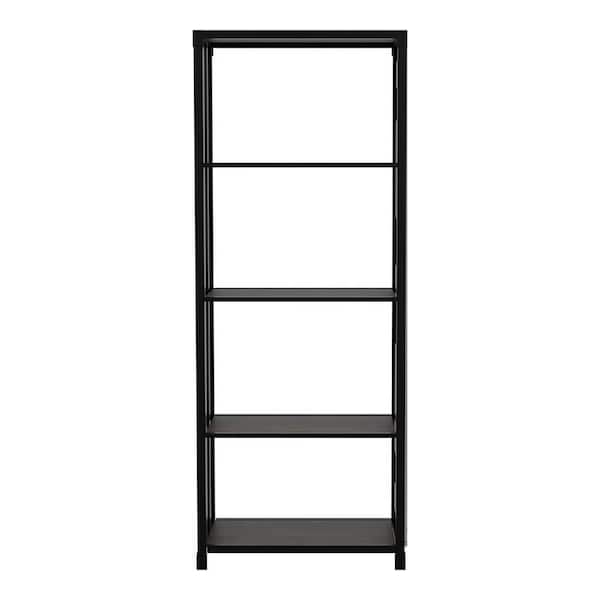 Klimson 64 in.H Sand Black 4-Shelf Bookcase