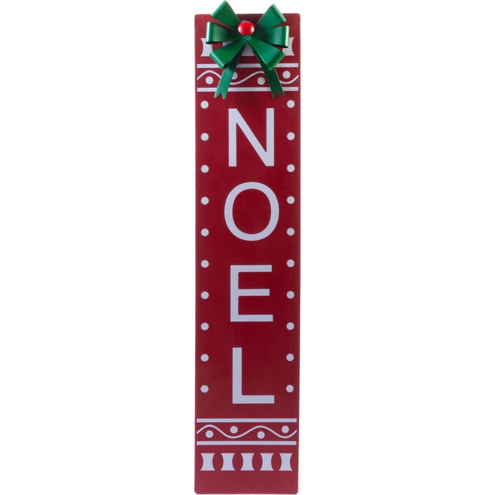 Christmas 44.5 in. Unlit Metal Noel Leaner Yard Decor with Bow price history on PriceWatchPro