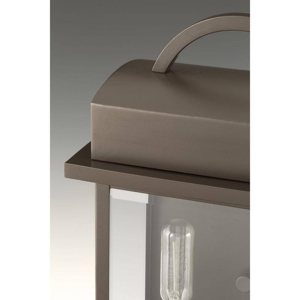 Santee Black Steel 3-Light Outdoor Wall Lantern with Beveled Glass
