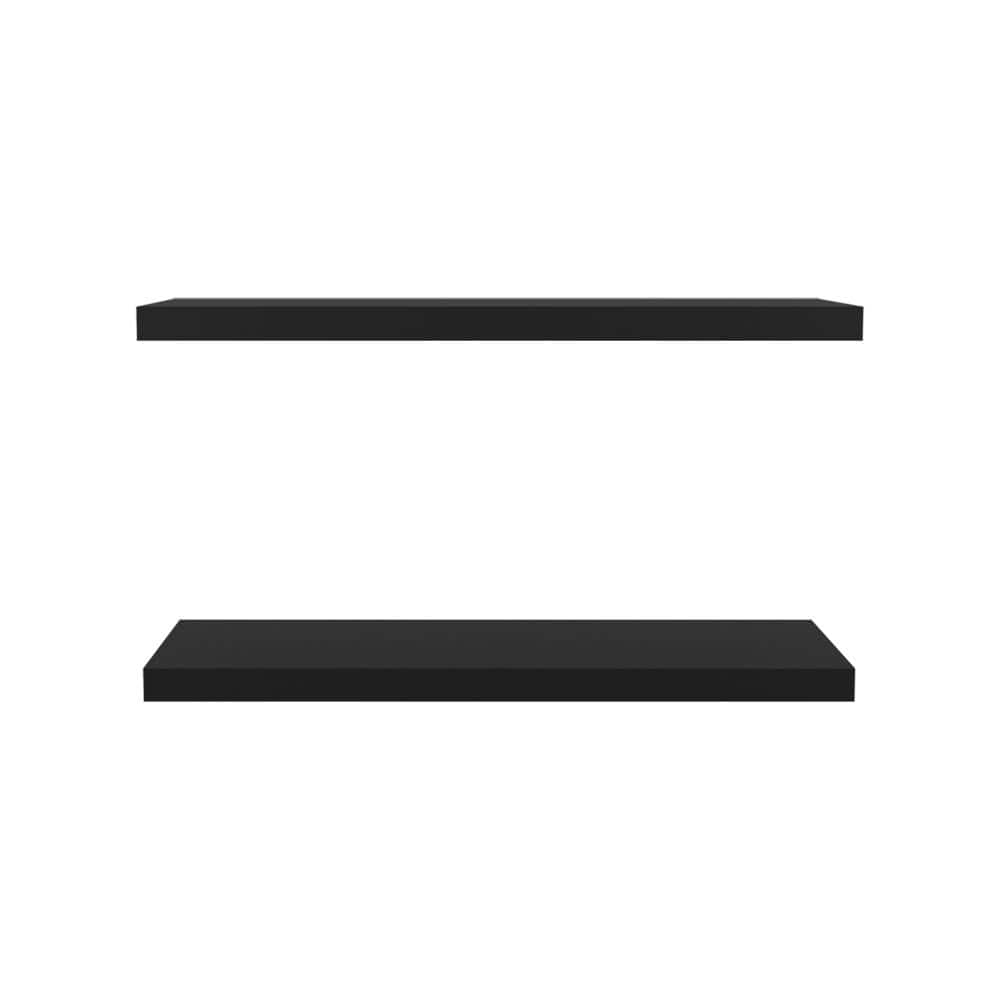 Beautiful 31.5 in. W x 9.8 in. D Black Wood Floating Decorative Wall Shelf 