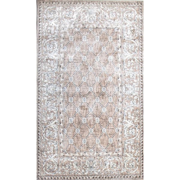 Montrose Beige 9 ft. x 12 ft. (8 ft. 6 in. x 11 ft. 6 in.) Abstract Contemporary Area Rug