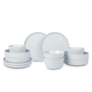 Celina 12-Piece Dinnerware Set Stoneware, Service for 4, White