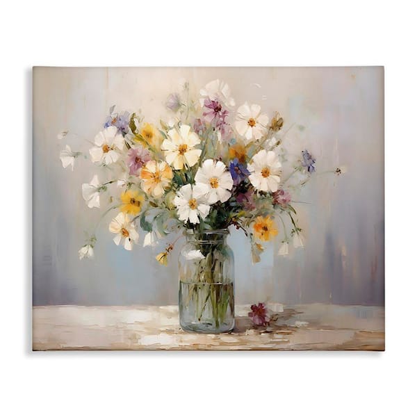 Stupell Industries Wildflowers in Glass Jar by Franklyn Gregory Unframed Nature Graphic Art Print 36 in. x 48 in.