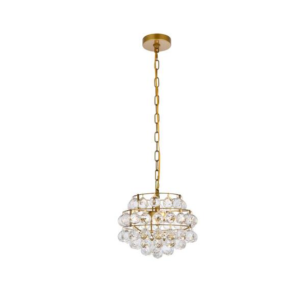 Timeless Home 12 in. 3Light Brass Pendant Light ELP2212D12BR The