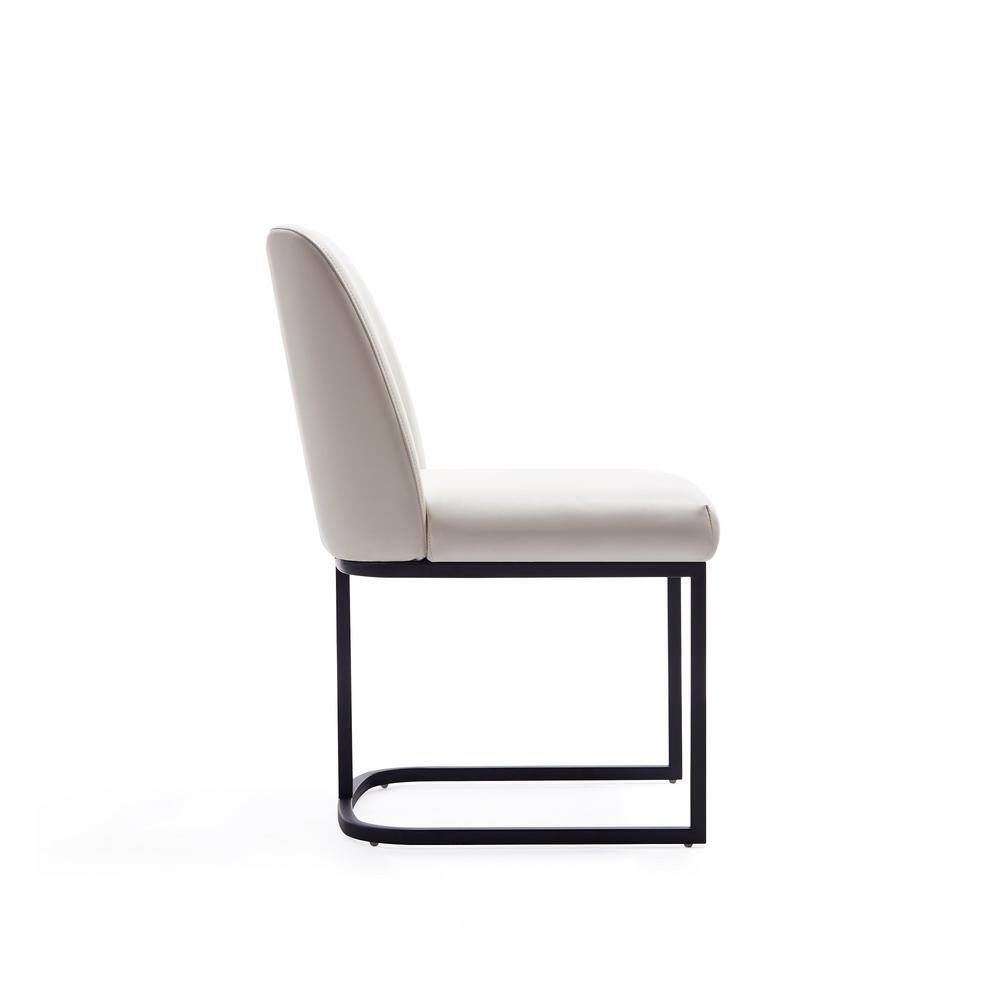 Serena Cream Leatherette Upholstered 8-Piece Dining Chair Set