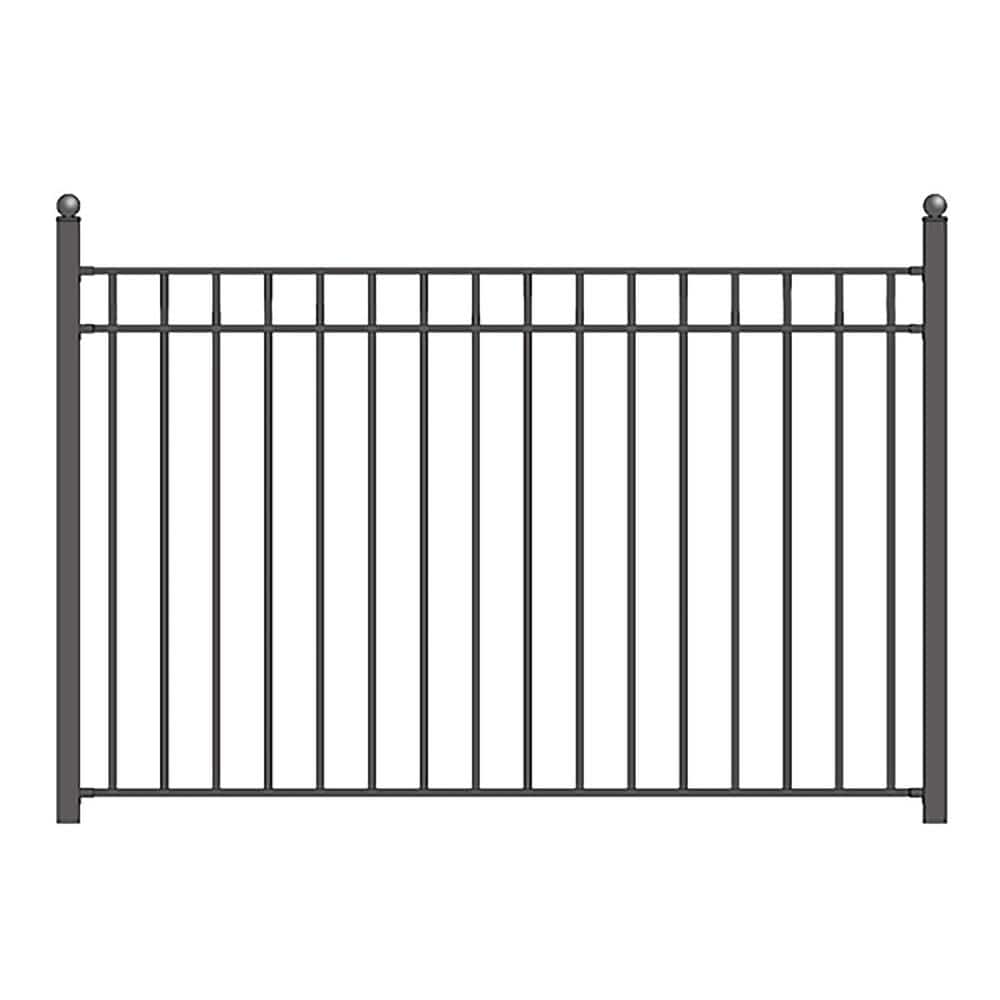 Madrid Style Black Metal 5ft x 8ft Ornamental Fence Panels