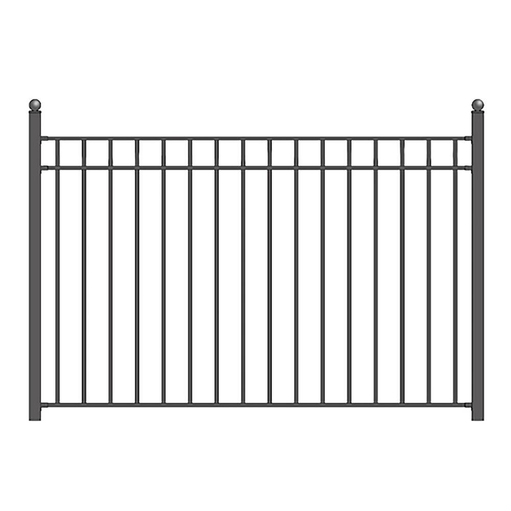 Madrid Style Black Metal 5ft x 8ft Ornamental Fence Panels