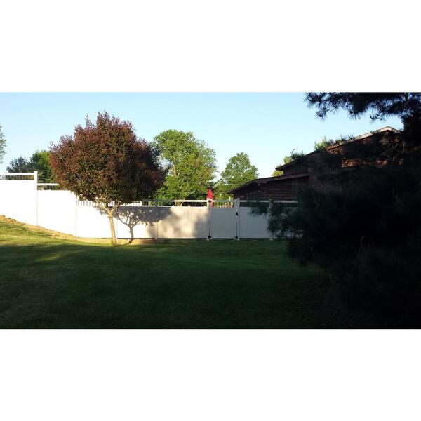 Weatherables Bradford Vinyl Privacy Fence Gate Kit - 3.7 ft x 6 ft, White