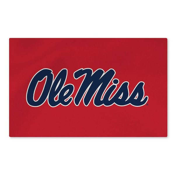 Ole Miss Rebels NCAA Logo Washable Rug 20 in. x 32 in Area Rug