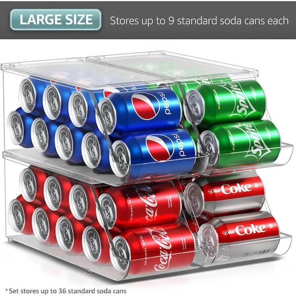 Sorbus Soda Can Organizer for Fridge-12 Can Drink Dispenser (4-Pack) FR-CANS-4PK