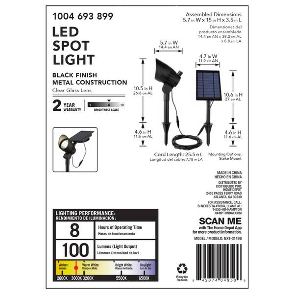 Solar Black LED 100 Lumen Metal Spotlight Solar Black LED 100 Lumen Metal Spotlight