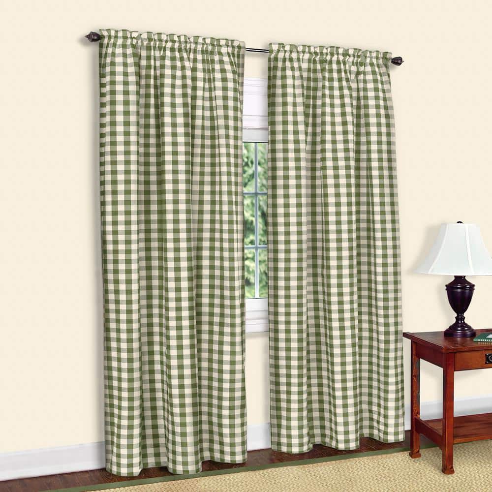 Buffalo Check 42 in. W x 63 in. L Polyester/Cotton Light Filtering Window Panel in Sage price history on PriceWatchPro