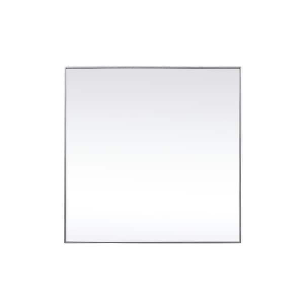 Unbranded Timeless Home 48 in. W x 48 in. H x Modern Metal Framed Square Silver Mirror
