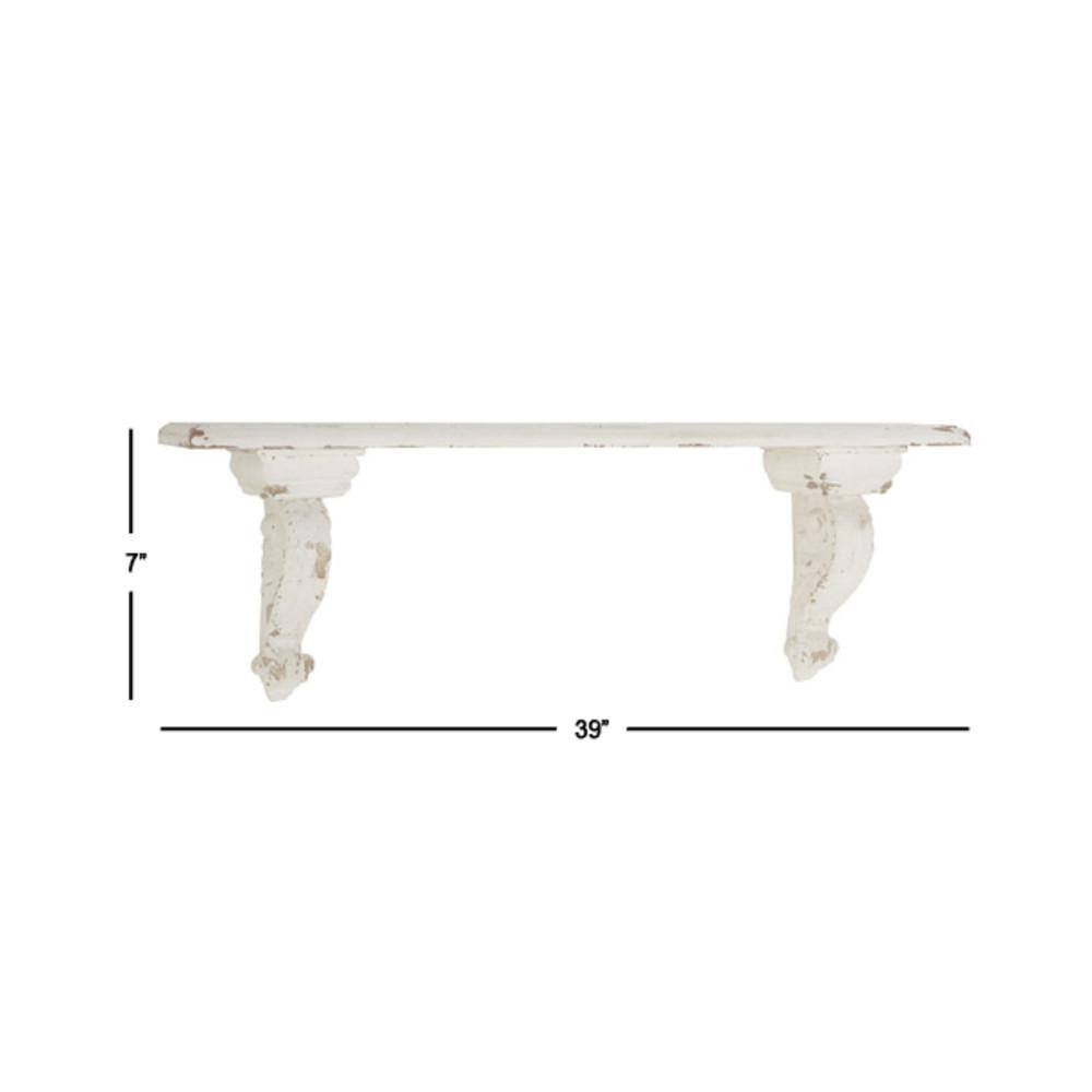 Modern White and Medium Wood 3-Tier Floating Wall Shelf